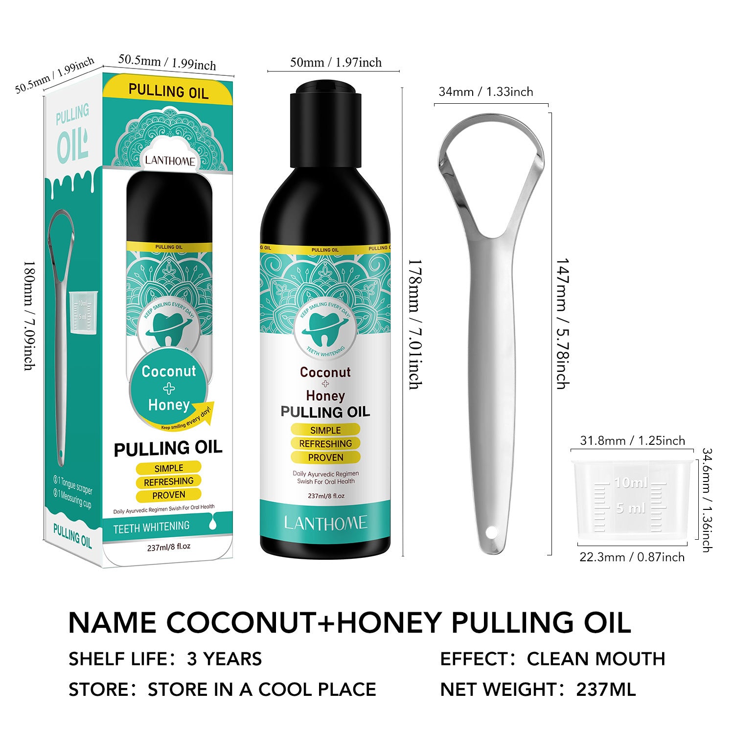 Coconut Oil Mouthwash 3-piece Set